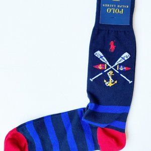 Polo Ralph Lauren Navy Anchor Print Socks